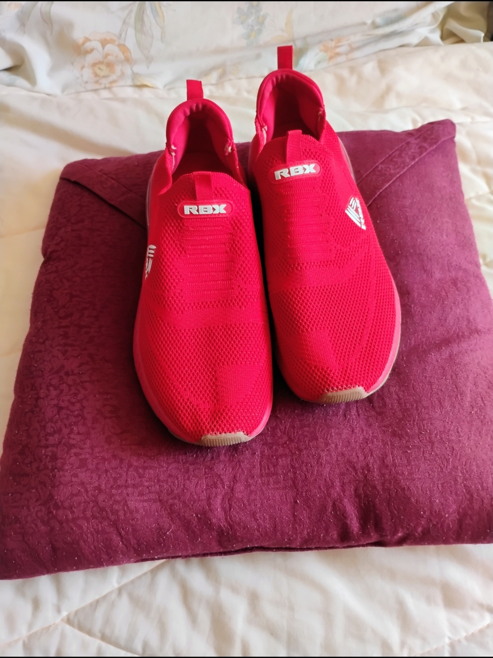 RBX Slip-On Athletic Sneakers in Bright Red